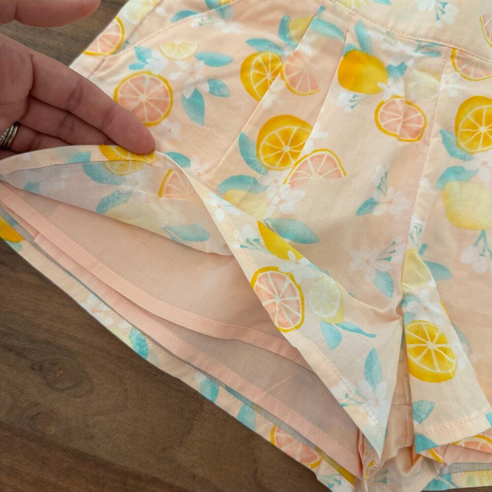 NWT Janie and Jack Little Girls Shorts Size 5 Citrus Lemon Cotton Summer Spring - Picture 4 of 7